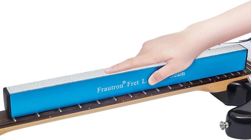 Frautron 16" Fret Leveling Beam, Aluminum Guitar Fret Leveler Sanding Block File Bar, Pro Luthier Fretboard Leveling Repair Tool with 12PCS 120/240/400/600/1000 Grit Replacement Sandpaper Strip - Image 2